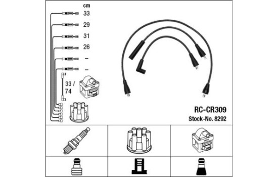 Ignition Cable Kit RC-CR309 NGK