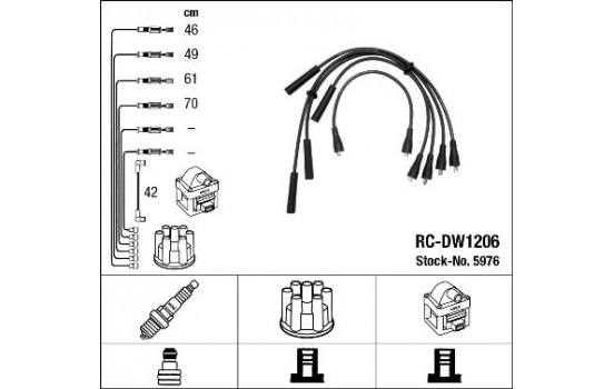 Ignition Cable Kit RC-DW1206 NGK