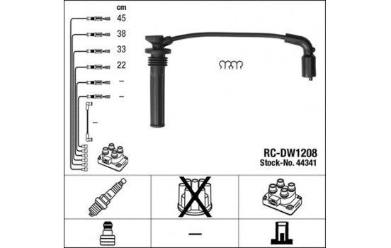 Ignition Cable Kit RC-DW1208 NGK