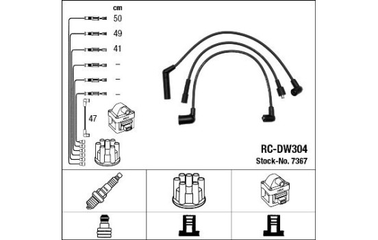 Ignition Cable Kit RC-DW304 NGK