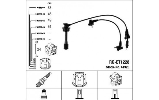 Ignition Cable Kit RC-ET1228 NGK