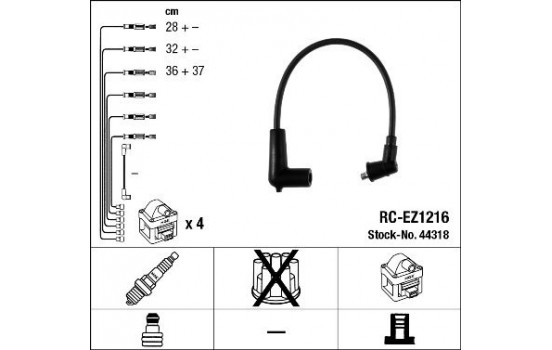 Ignition Cable Kit RC-EZ1216 NGK