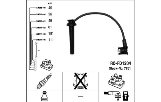 Ignition Cable Kit RC-FD1204 NGK