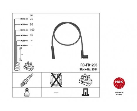 Ignition Cable Kit RC-FD1205 NGK, Image 2