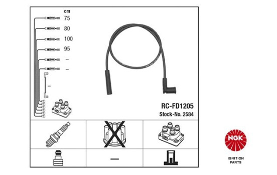 Ignition Cable Kit RC-FD1205 NGK, Image 2