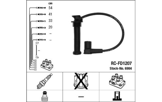 Ignition Cable Kit RC-FD1207 NGK