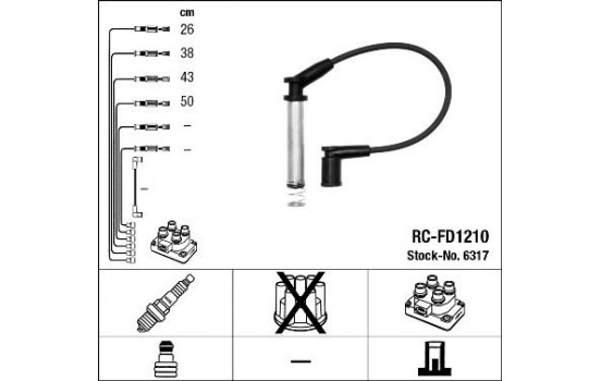 Ignition Cable Kit RC-FD1210 NGK