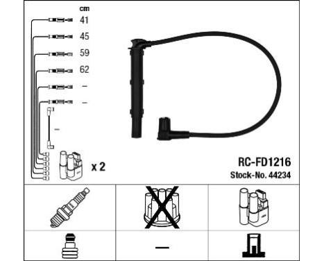 Ignition Cable Kit RC-FD1216 NGK