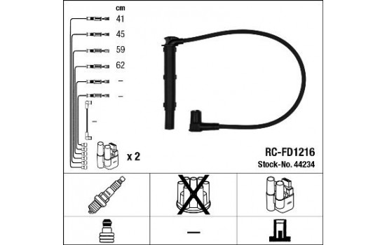 Ignition Cable Kit RC-FD1216 NGK