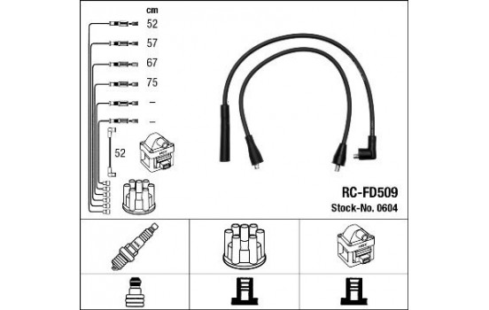 Ignition Cable Kit RC-FD509 NGK