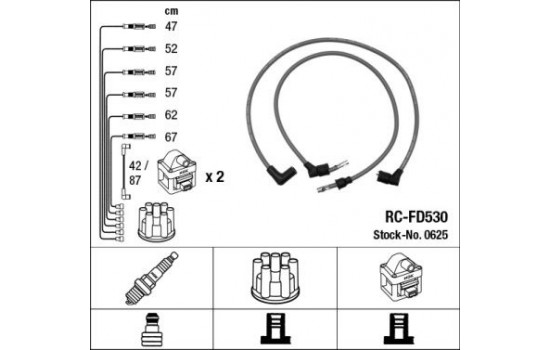 Ignition Cable Kit RC-FD530 NGK