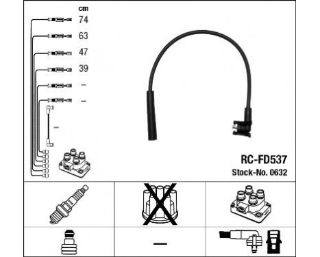Ignition Cable Kit RC-FD537 NGK