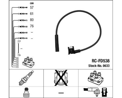 Ignition Cable Kit RC-FD538 NGK