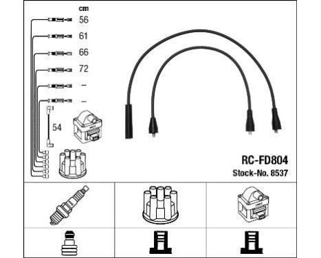 Ignition Cable Kit RC-FD804 NGK