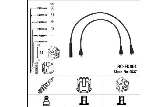 Ignition Cable Kit RC-FD804 NGK
