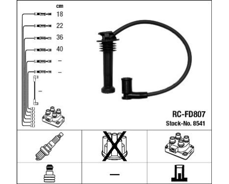 Ignition Cable Kit RC-FD807 NGK