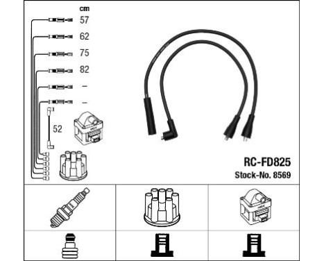 Ignition Cable Kit RC-FD825 NGK