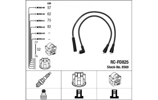 Ignition Cable Kit RC-FD825 NGK