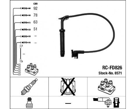 Ignition Cable Kit RC-FD826 NGK