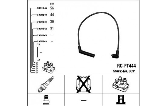 Ignition Cable Kit RC-FT444 NGK