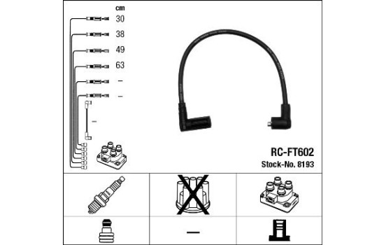 Ignition Cable Kit RC-FT602 NGK