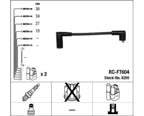 Ignition Cable Kit RC-FT604 NGK