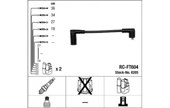 Ignition Cable Kit RC-FT604 NGK