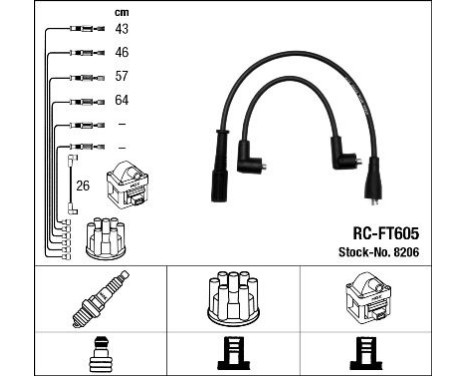 Ignition Cable Kit RC-FT605 NGK
