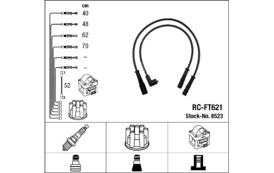 Ignition Cable Kit RC-FT621 NGK