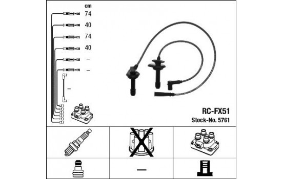 Ignition Cable Kit RC-FX51 NGK