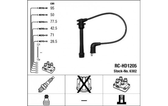 Ignition Cable Kit RC-HD1205 NGK