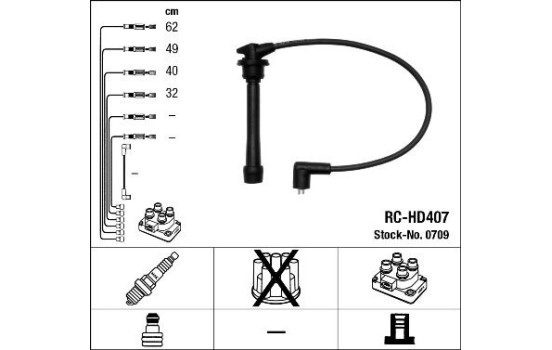 Ignition Cable Kit RC-HD407 NGK