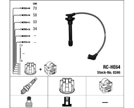 Ignition Cable Kit RC-HE64 NGK