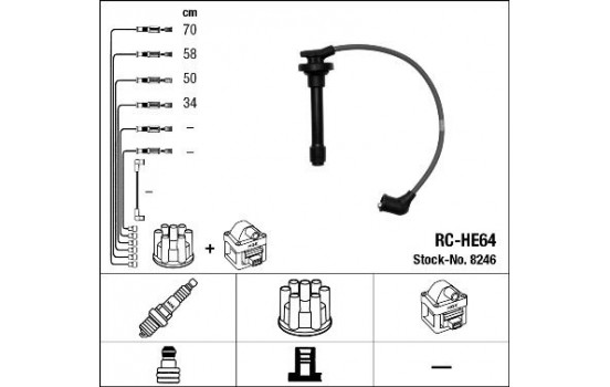 Ignition Cable Kit RC-HE64 NGK