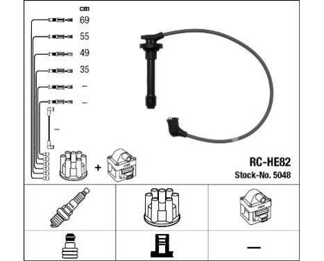 Ignition Cable Kit RC-HE82 NGK