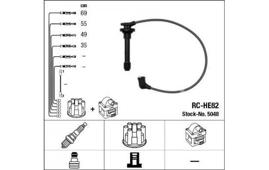 Ignition Cable Kit RC-HE82 NGK