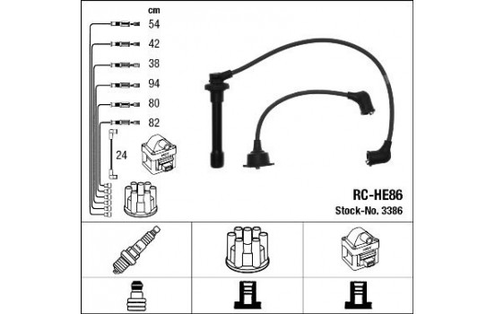 Ignition Cable Kit RC-HE86 NGK