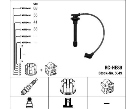 Ignition Cable Kit RC-HE89 NGK