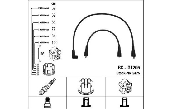 Ignition Cable Kit RC-JG1205 NGK