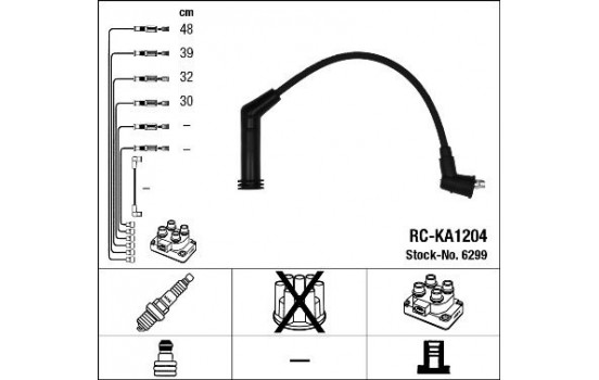 Ignition Cable Kit RC-KA1204 NGK