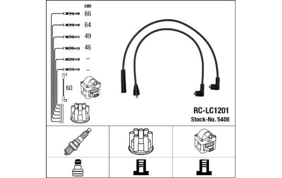 Ignition Cable Kit RC-LC1201 NGK