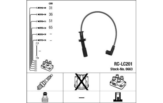 Ignition Cable Kit RC-LC201 NGK