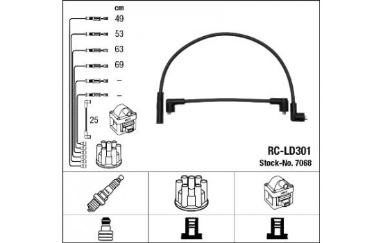 Ignition Cable Kit RC-LD301 NGK