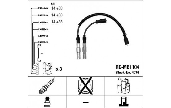 Ignition Cable Kit RC-MB1104 NGK