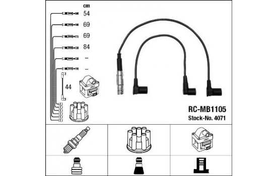 Ignition Cable Kit RC-MB1105 NGK