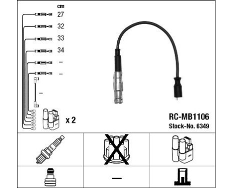 Ignition Cable Kit RC-MB1106 NGK