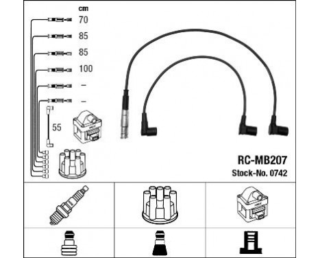 Ignition Cable Kit RC-MB207 NGK