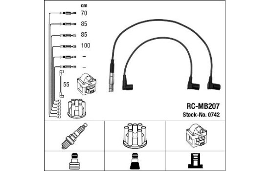 Ignition Cable Kit RC-MB207 NGK
