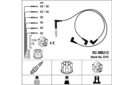 Ignition Cable Kit RC-MB212 NGK