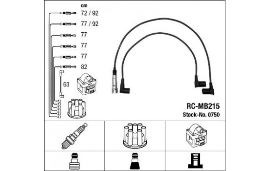 Ignition Cable Kit RC-MB215 NGK